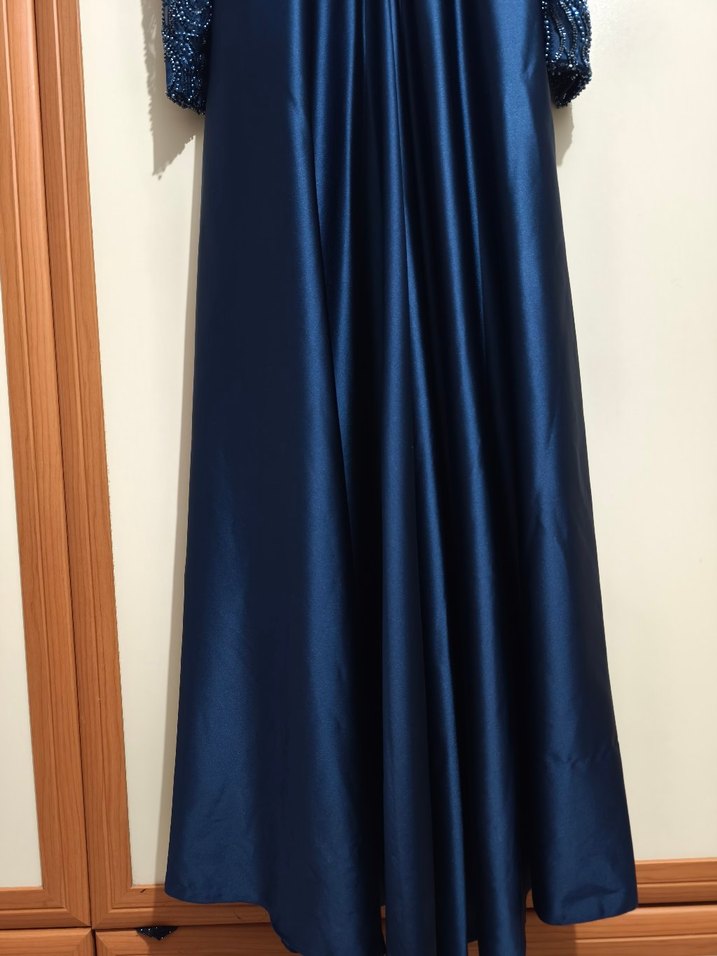 Pınar Şems Akra Lacivert Uzun Abiye Elbise - Görsel 3