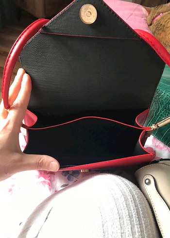 Kırmızı Deri Kadın Çanta - Görsel 2