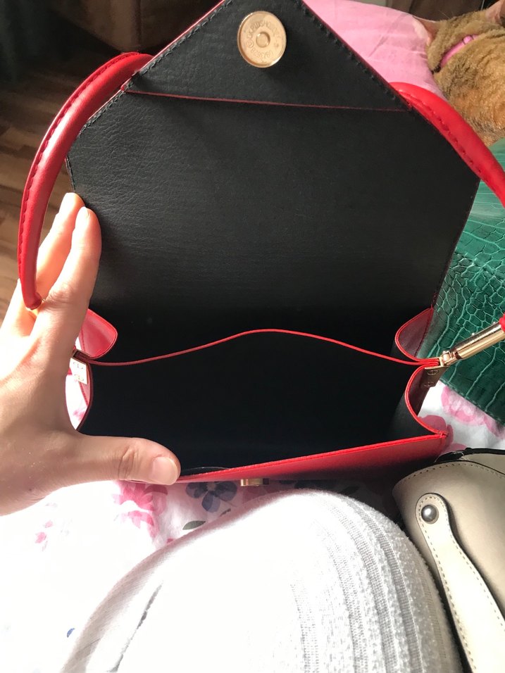 Kırmızı Deri Kadın Çanta - Görsel 2