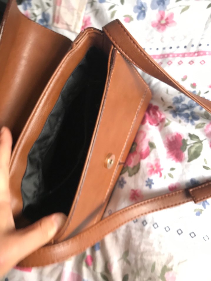 Kahverengi Deri Yılan Desenli Kadın Clutch Çanta - Görsel 2