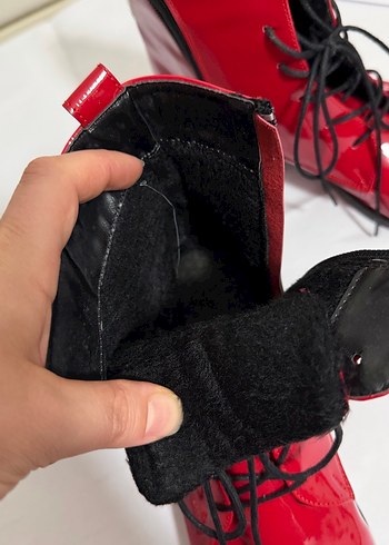 Kadın Parlak Kırmızı rugan bot - Görsel 3