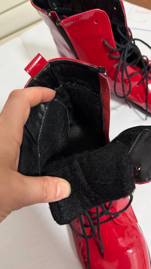 Kadın Parlak Kırmızı rugan bot - Görsel 3