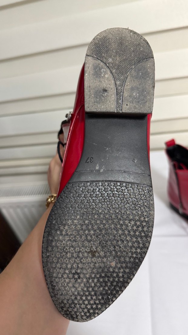 Kadın Parlak Kırmızı rugan bot - Görsel 2