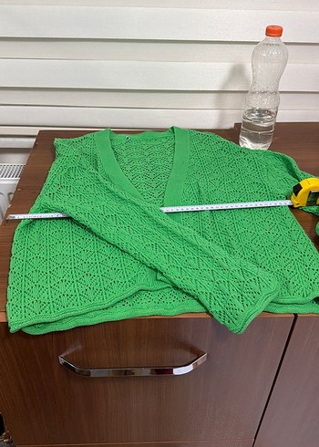 Yeşil V Yaka Örgü Hırka - Görsel 2