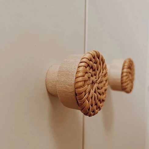 4 adet Rattan ahşap kulp
