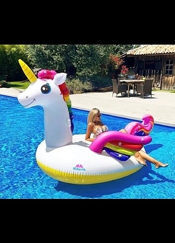  Beden Dev Pegasus unicorn şişme deniz yatağı