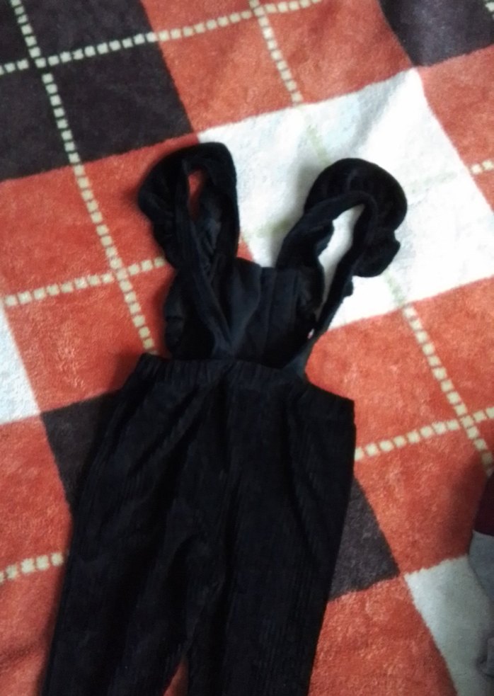 Kızlar için Siyah Gotik Askılı Tulum - Görsel 3