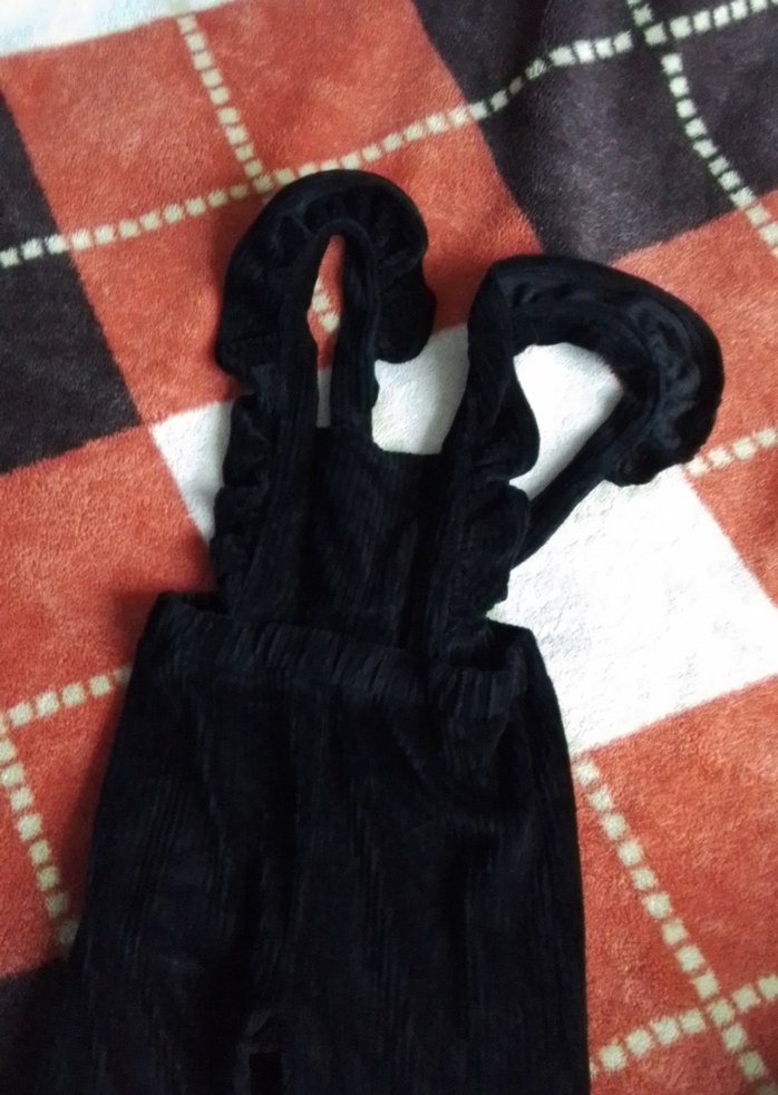 Kızlar için Siyah Gotik Askılı Tulum - Görsel 2