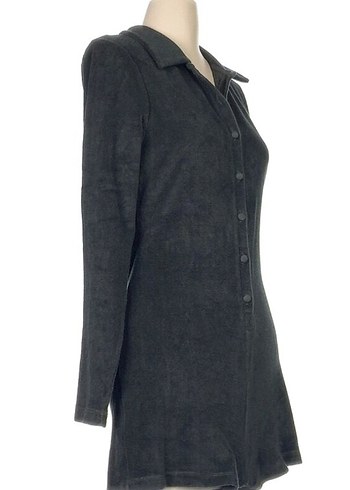 Gri Süet Düğmeli şort tulum - Görsel 2