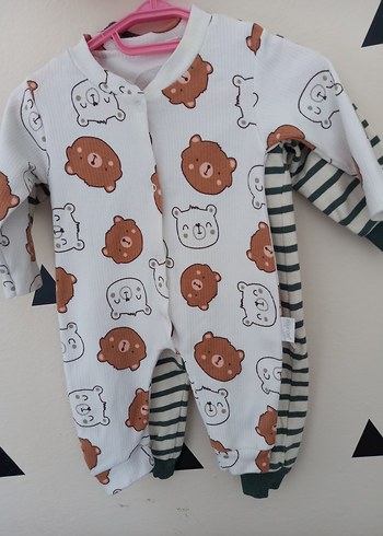 3 Ay Beden Uzun Kollu Düğmeli Erkek Bebek Tulum