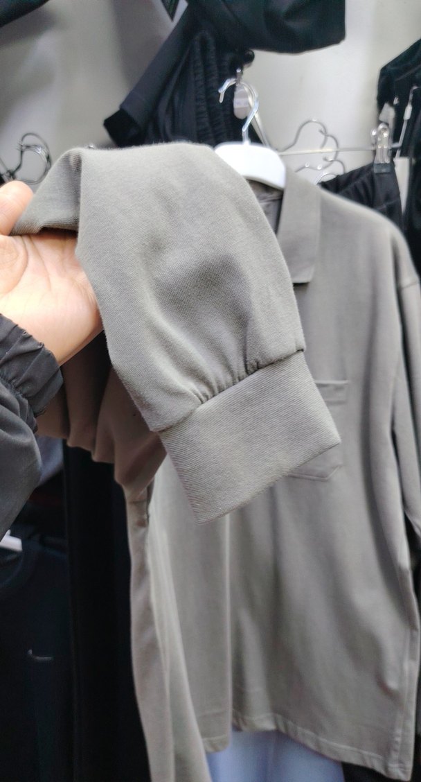 Bej Erkek Uzun Kollu Polo Tişört - Görsel 5