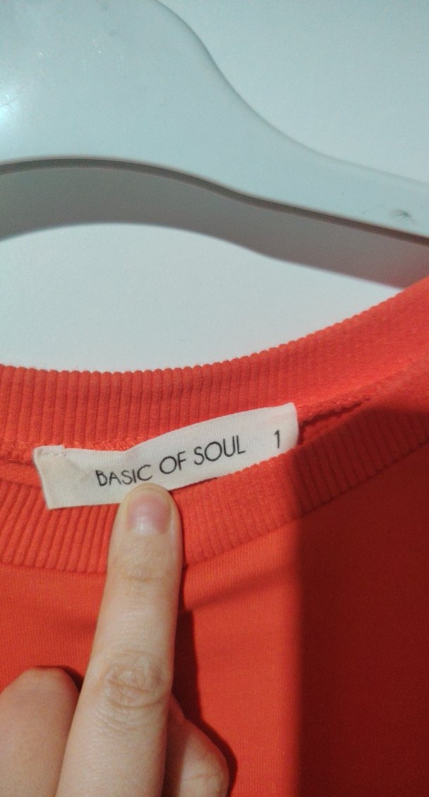 Kadın turuncu Oversize Sweatshirt - Görsel 3