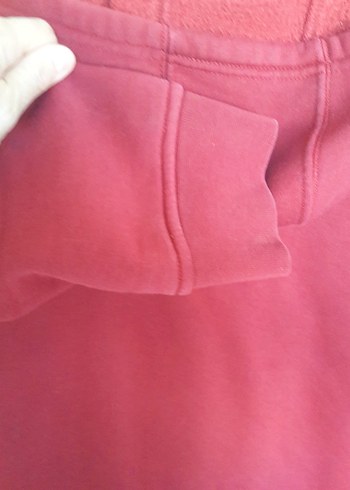 Bordo Kapüşonlu Fermuarlı Sweatshirt - Görsel 4