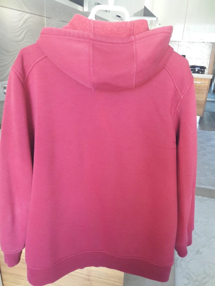 Bordo Kapüşonlu Fermuarlı Sweatshirt - Görsel 2