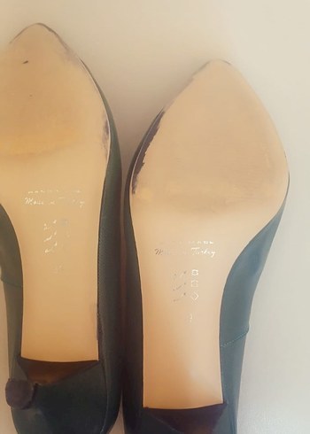 Klasik Yeşil Stiletto Topuklu Kadın Ayakkabı - Görsel 5