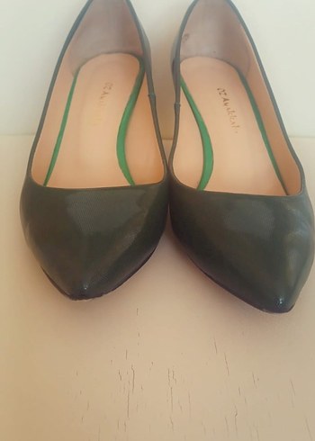 Klasik Yeşil Stiletto Topuklu Kadın Ayakkabı - Görsel 3