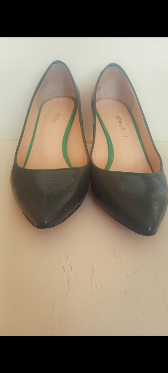 Klasik Yeşil Stiletto Topuklu Kadın Ayakkabı - Görsel 3