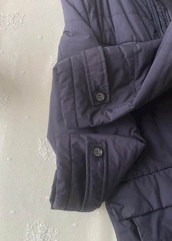 Düğmeli LACİVERT Erkek Midi Mont - Görsel 4