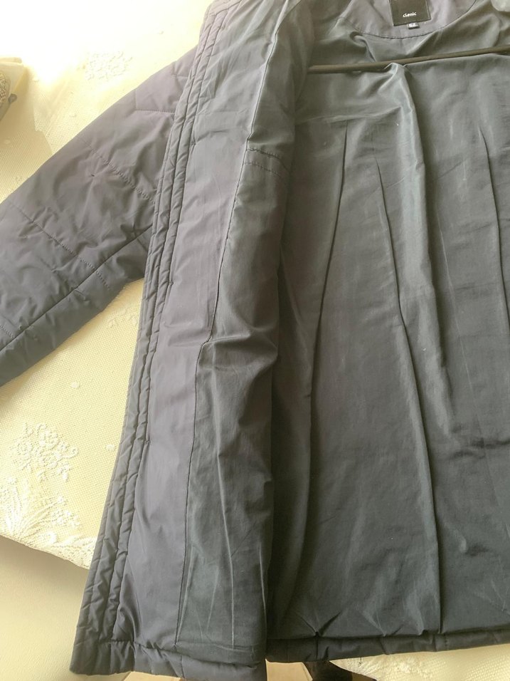 Düğmeli LACİVERT Erkek Midi Mont - Görsel 5