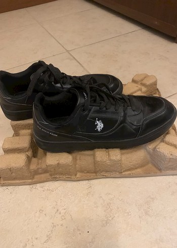 U.S Polo Assn. Siyah Deri Sneaker