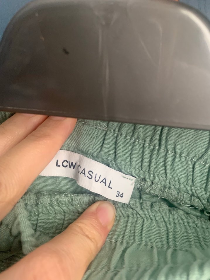 Yeşil Keten Midi Kadın Pantolon - Görsel 2