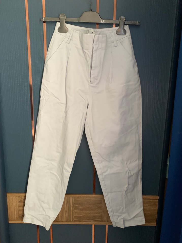 Gri Midi Kumaş Kadın Pantolon - Görsel 2