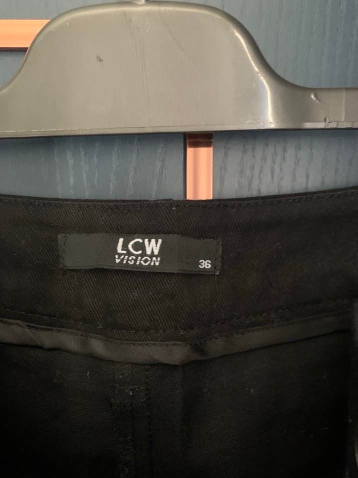 Siyah Keten Kadın Pantolon - Görsel 2