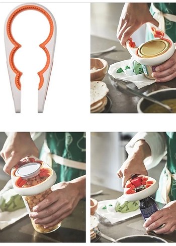 Ikea kavanoz kapağı açıcı 21 cm turuncu beyaz - Görsel 6