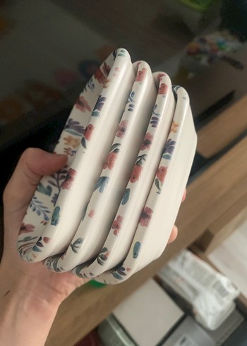 Çiçek Desenli Çok Renkli keramika kahvaltı takımı - Görsel 4