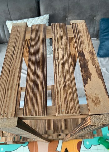 Koyu Kahverengi Ahşap çiçek saksılık - Görsel 4