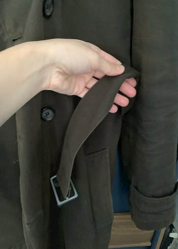 Haki Süet Erkek Trençkot - Görsel 5