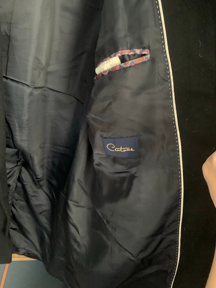 Siyah Erkek Süet kaşe  Düğmeli Midi Kaban - Görsel 3