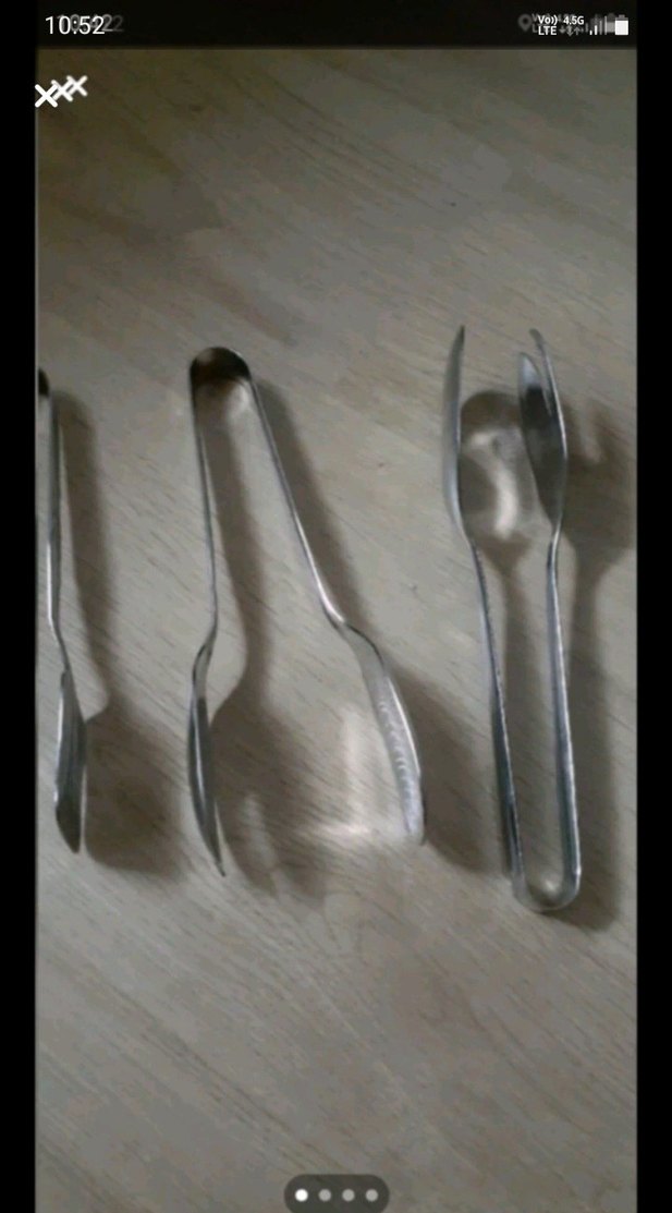 3  ADET GRİ PASLANMAZ MAŞA SETİ - Görsel 2