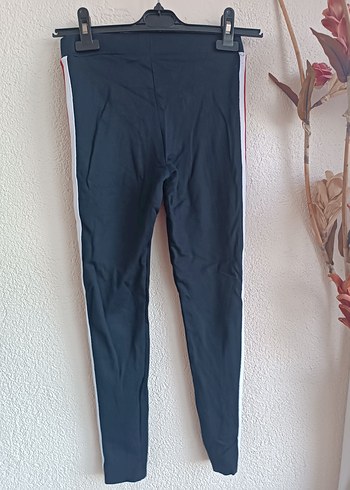 Kız Çocuk Lacivert Çizgili Streç Tayt - Görsel 2