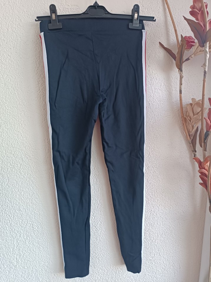 Kız Çocuk Lacivert Çizgili Streç Tayt - Görsel 2