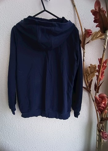 Erkek Çocuk Lacivert Kapüşonlu Fermuarlı Sweatshirt - Görsel 2