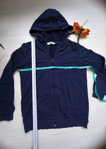 Erkek Çocuk Lacivert Kapüşonlu Fermuarlı Sweatshirt - Görsel 3