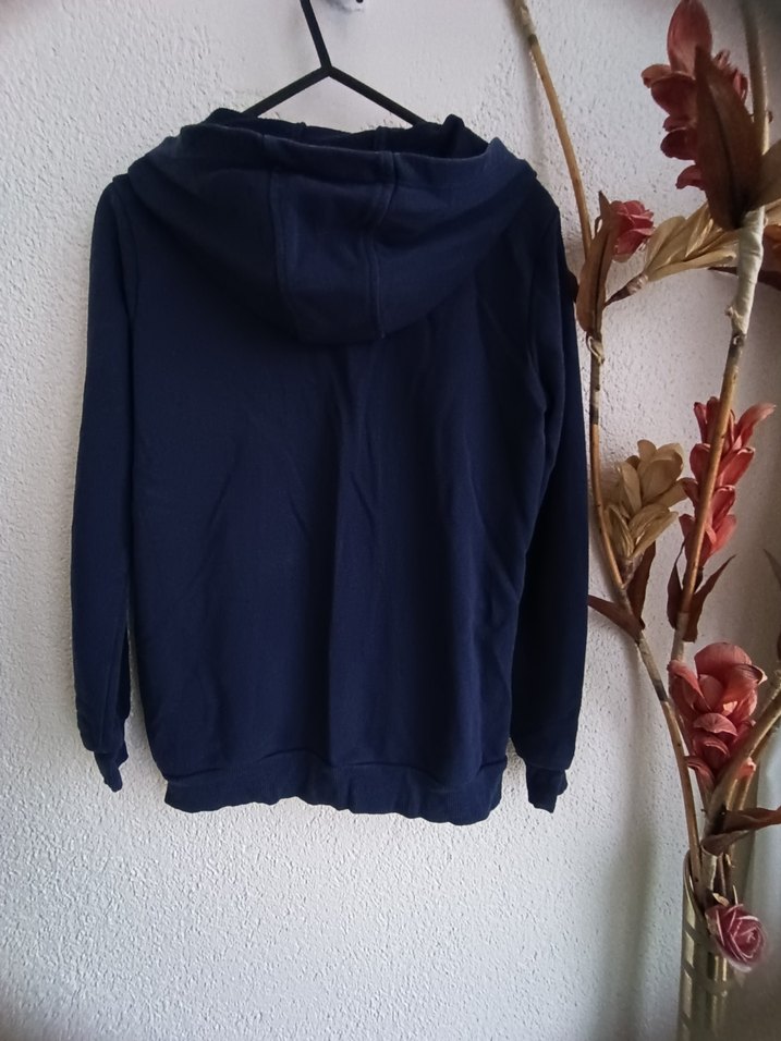 Erkek Çocuk Lacivert Kapüşonlu Fermuarlı Sweatshirt - Görsel 2