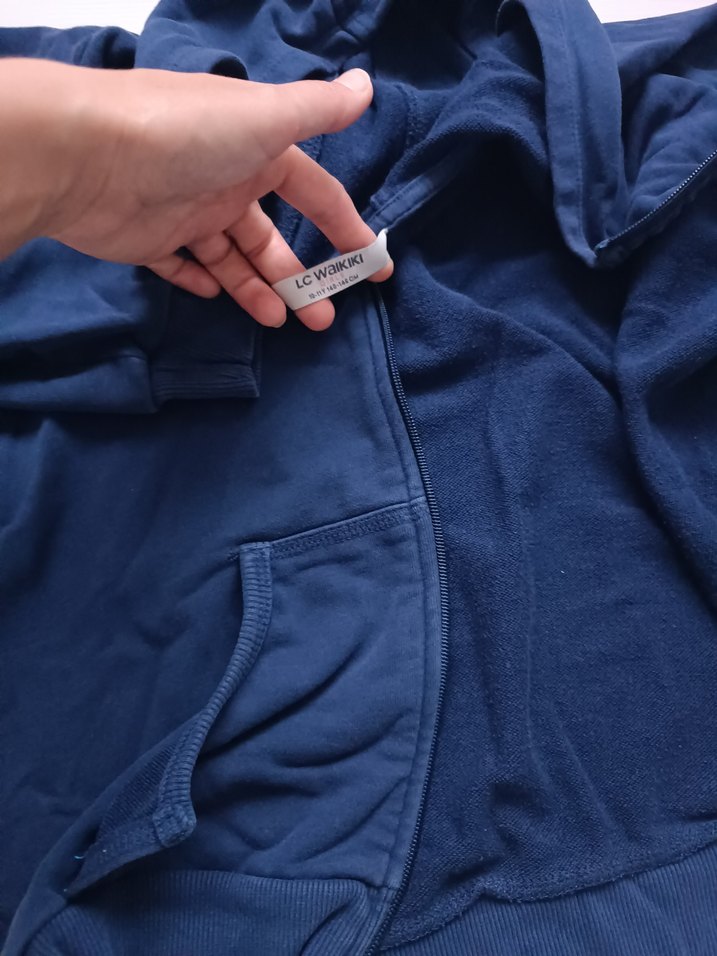 Erkek Çocuk Lacivert Kapüşonlu Fermuarlı Sweatshirt - Görsel 4