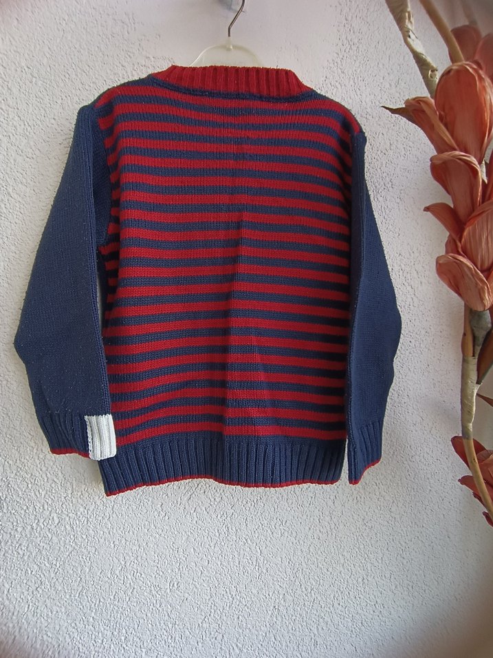 Erkek Çocuk V Yaka Örgü Kazak - Görsel 2