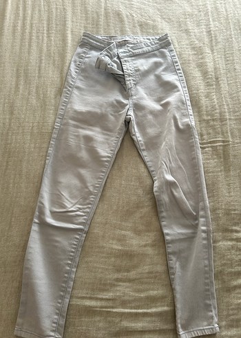 Mango Gri Kadın Slim Fit Keten Pantolon