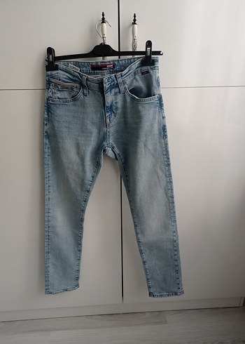 Gri Mavi Erkek Denim Pantolon
