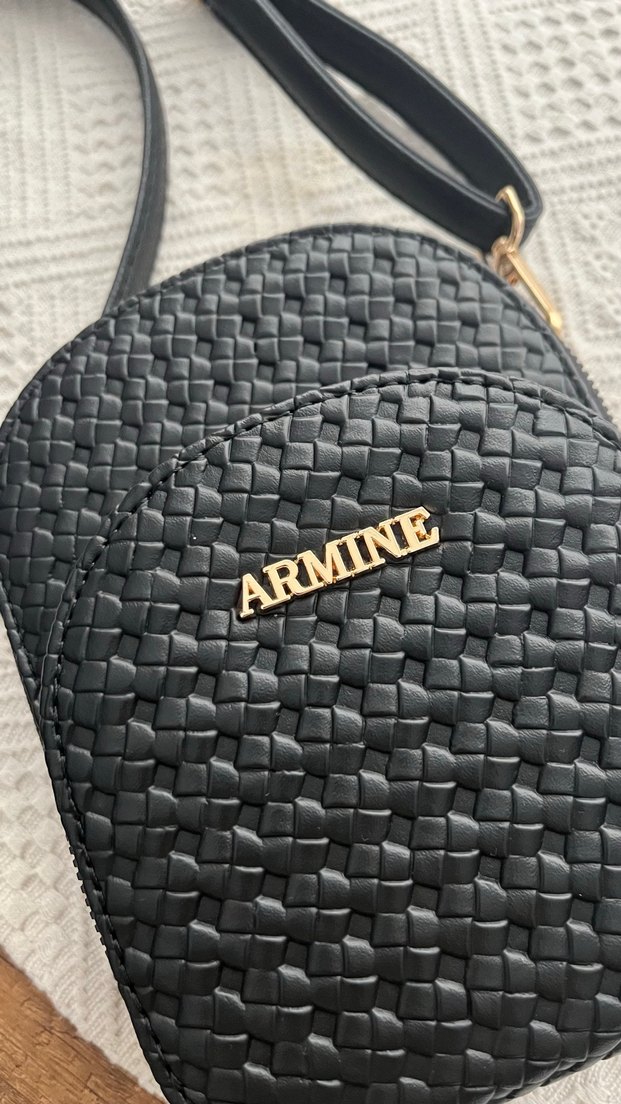 Siyah Deri Kadın Çapraz Çanta ARMINE - Görsel 2