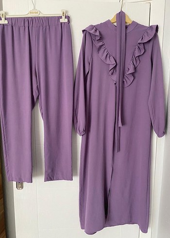 Mor Uzun Kollu Kadın Pijama Takımı - Görsel 2