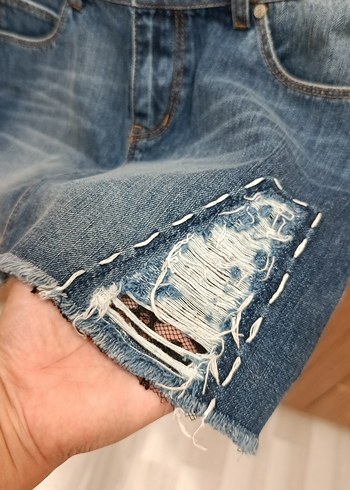 38beden Kadın Kot Mini Etek Fit Kesim - Görsel 3