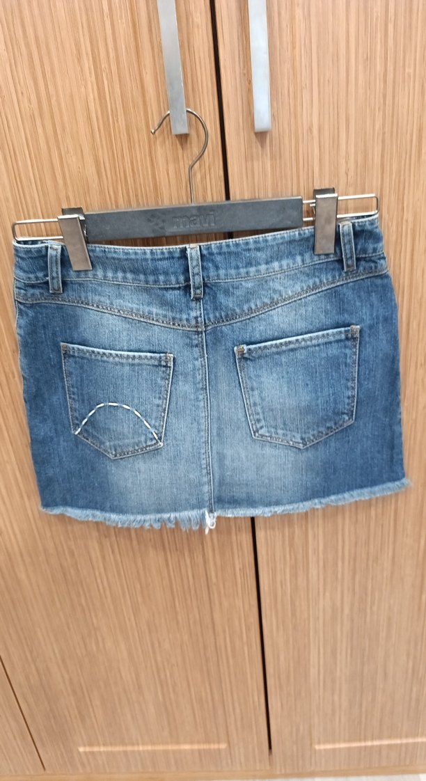 38beden Kadın Kot Mini Etek Fit Kesim - Görsel 2