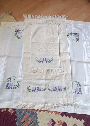 Nakışlı Krem Geleneksel El Yapımı Takımı - Görsel 4