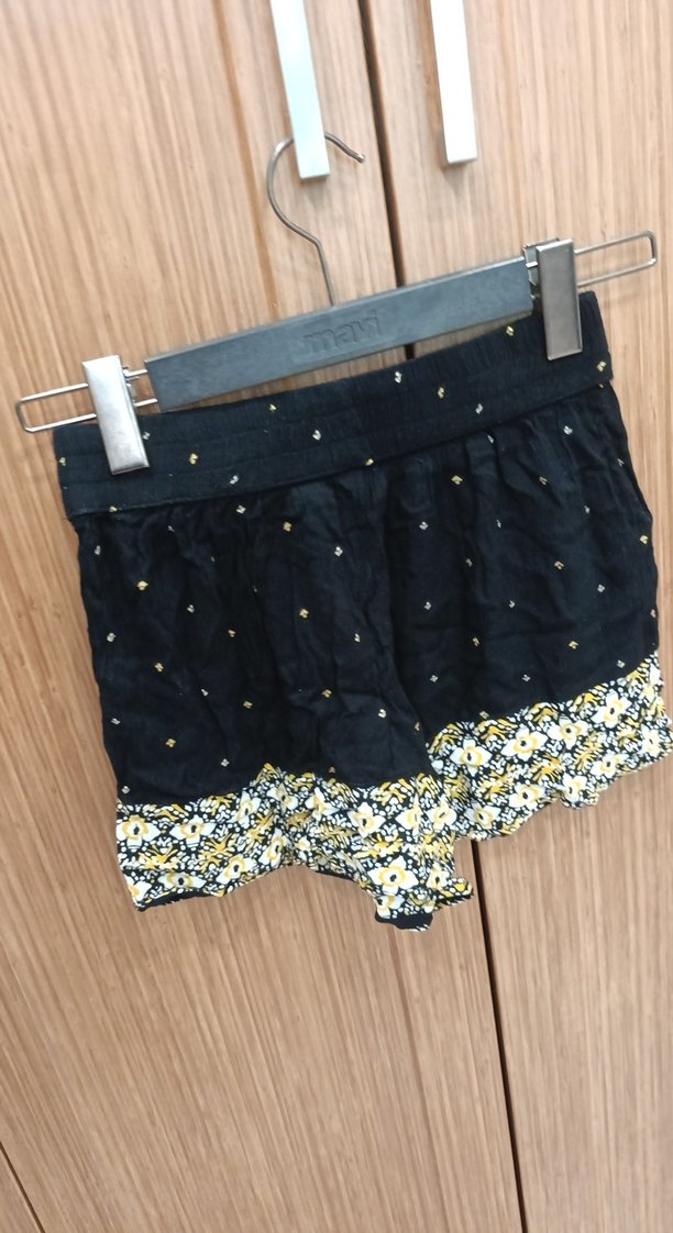 Nakışlı Siyah Bohem Mini Şort bluz takım - Görsel 4