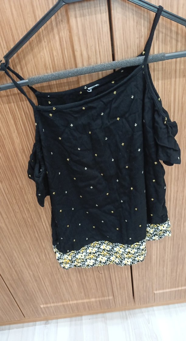 Nakışlı Siyah Bohem Mini Şort bluz takım - Görsel 2