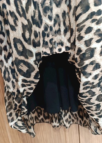 2xl beden Leopar Desenli Bohem Uzun Elbise - Görsel 4